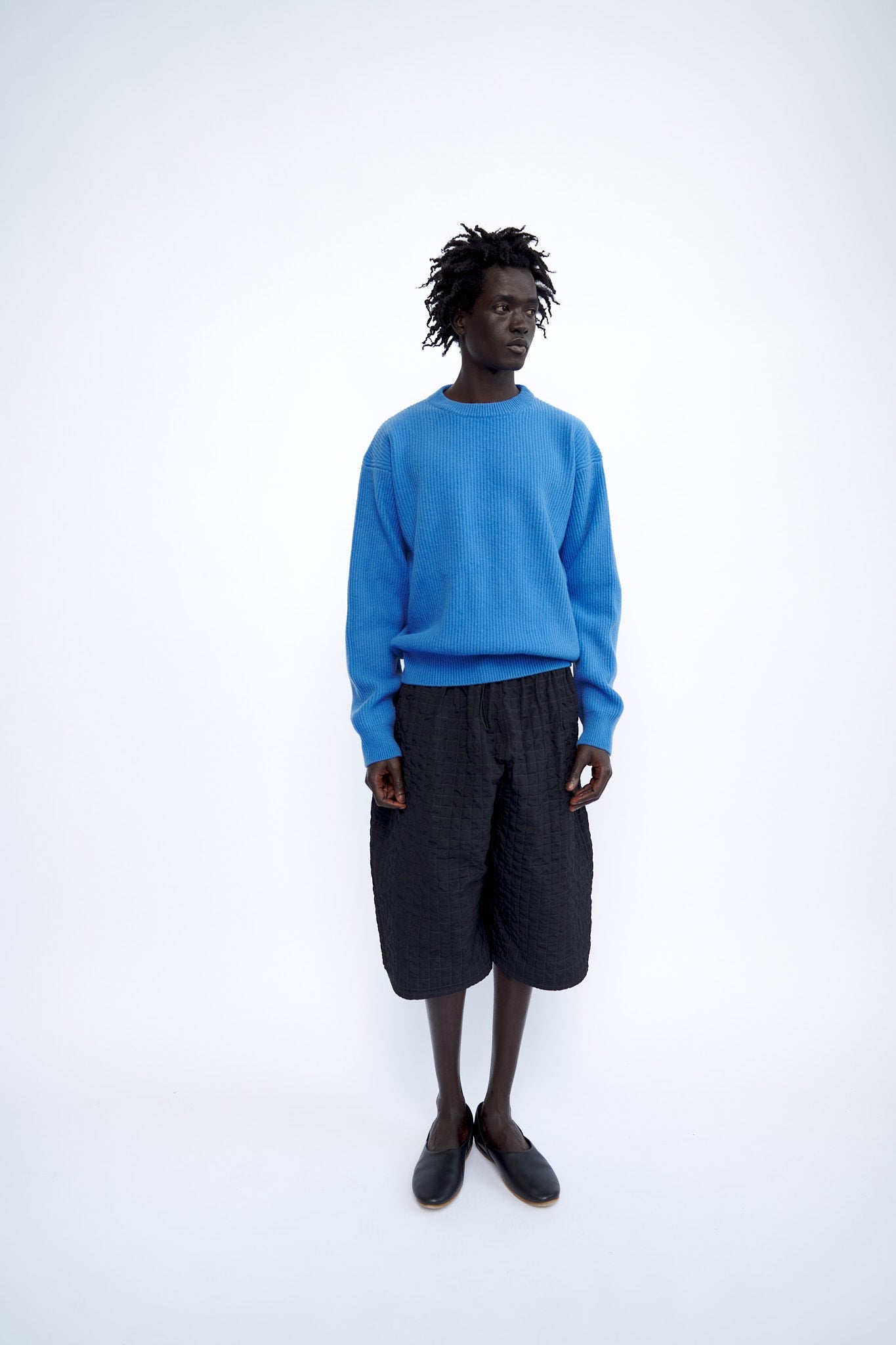 SAGE NATION / Factor Shorts - Black Seersucker Check