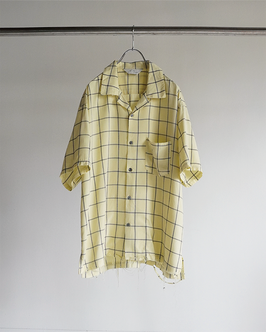 ANCELLM / Rayon Check Open Collar SS Shirt