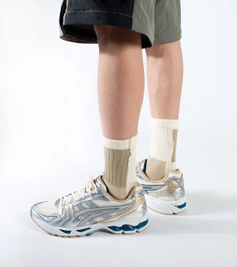 Patch Beige - Patchwork Crew socks