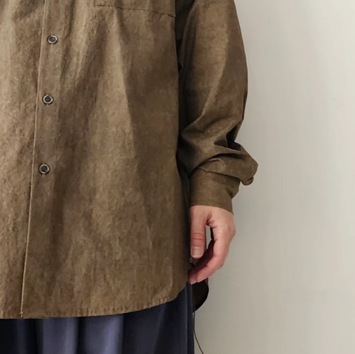 MERELY MADE / Walnut Merely Natural Dyed Lazy Over Shirt