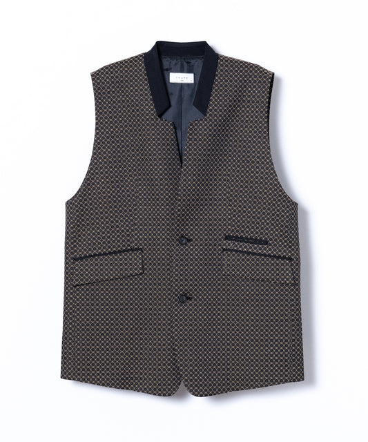 TAUPE / Circle JQ Notched Vest