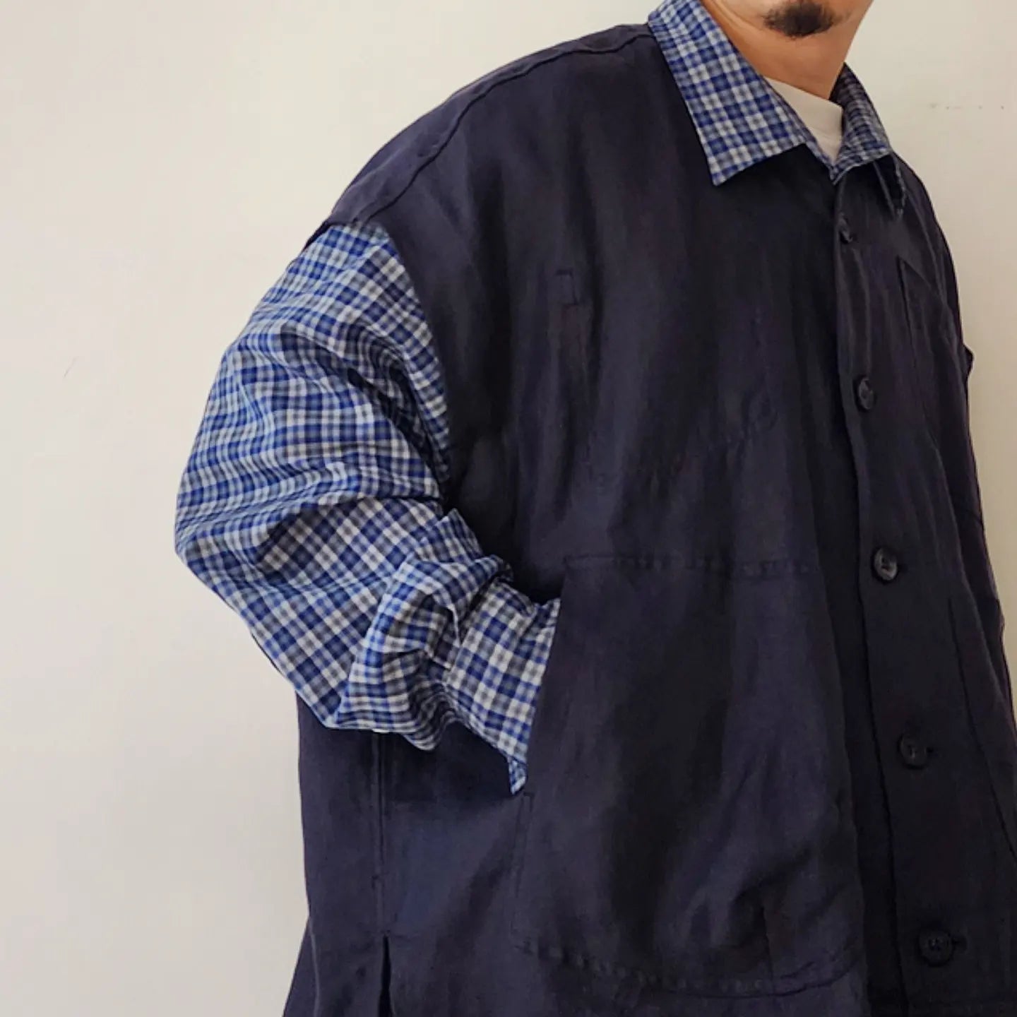 Body Warmer / Dark Grey Dense Herringbone