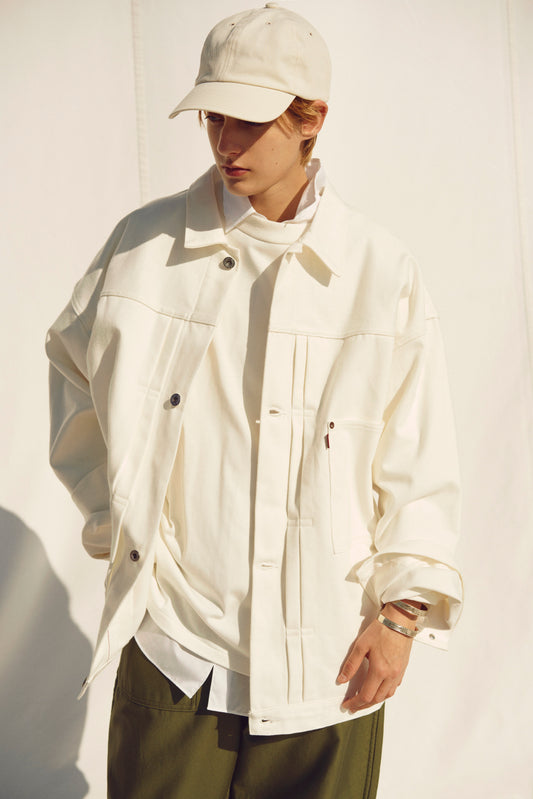 Hyper Big WWII "1st" White Shuttle Denim Jacket