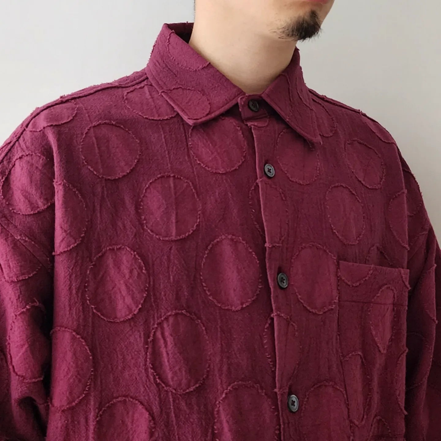 Vintage Purple Jacquard Oversize Shirt