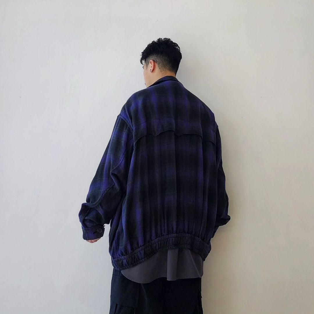 THE JEAN PIERRE / Glitter Plaid Harrington Jacket