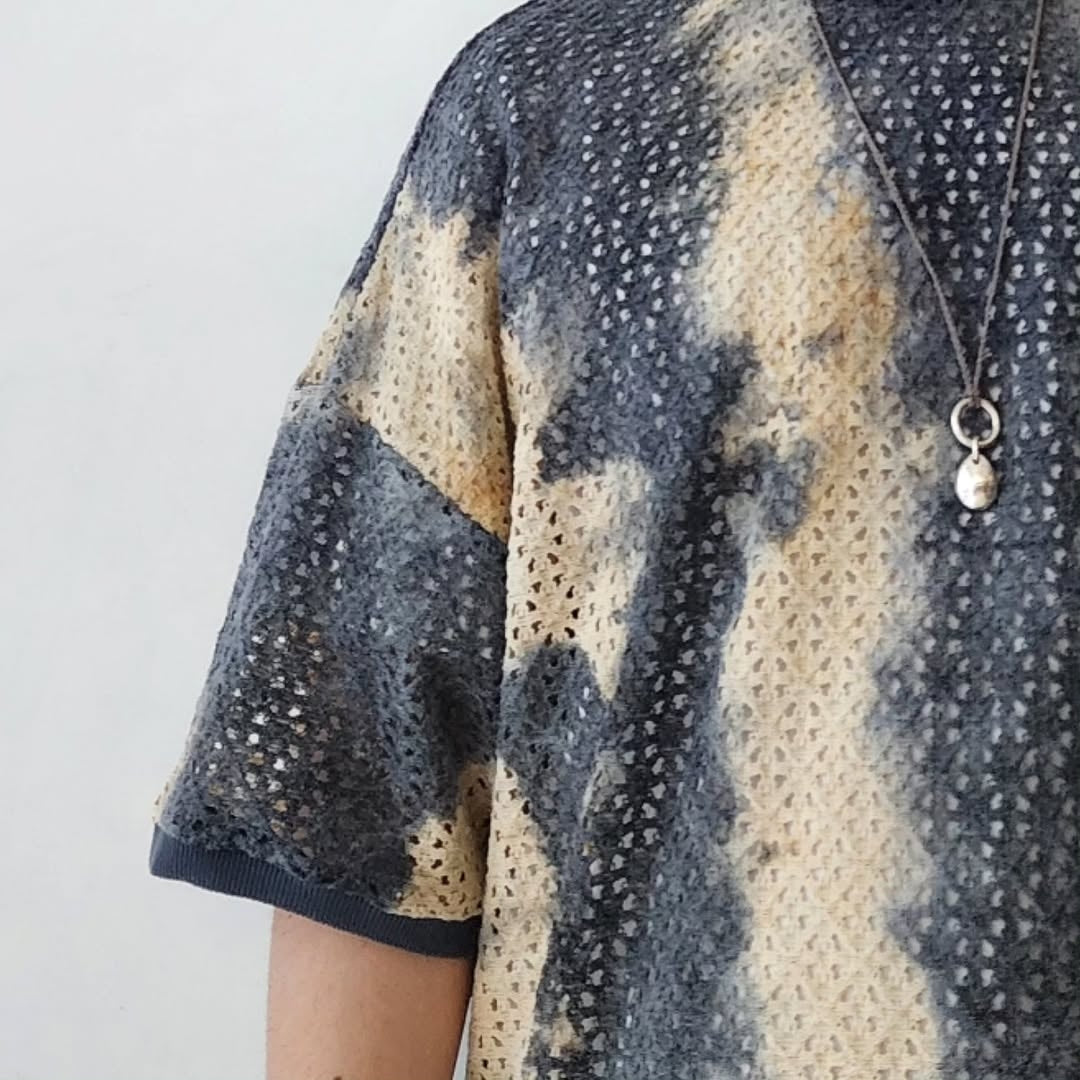MERELY MADE / Dark Sea Navy Merely Vintage Dyed Knitting T-Shirt
