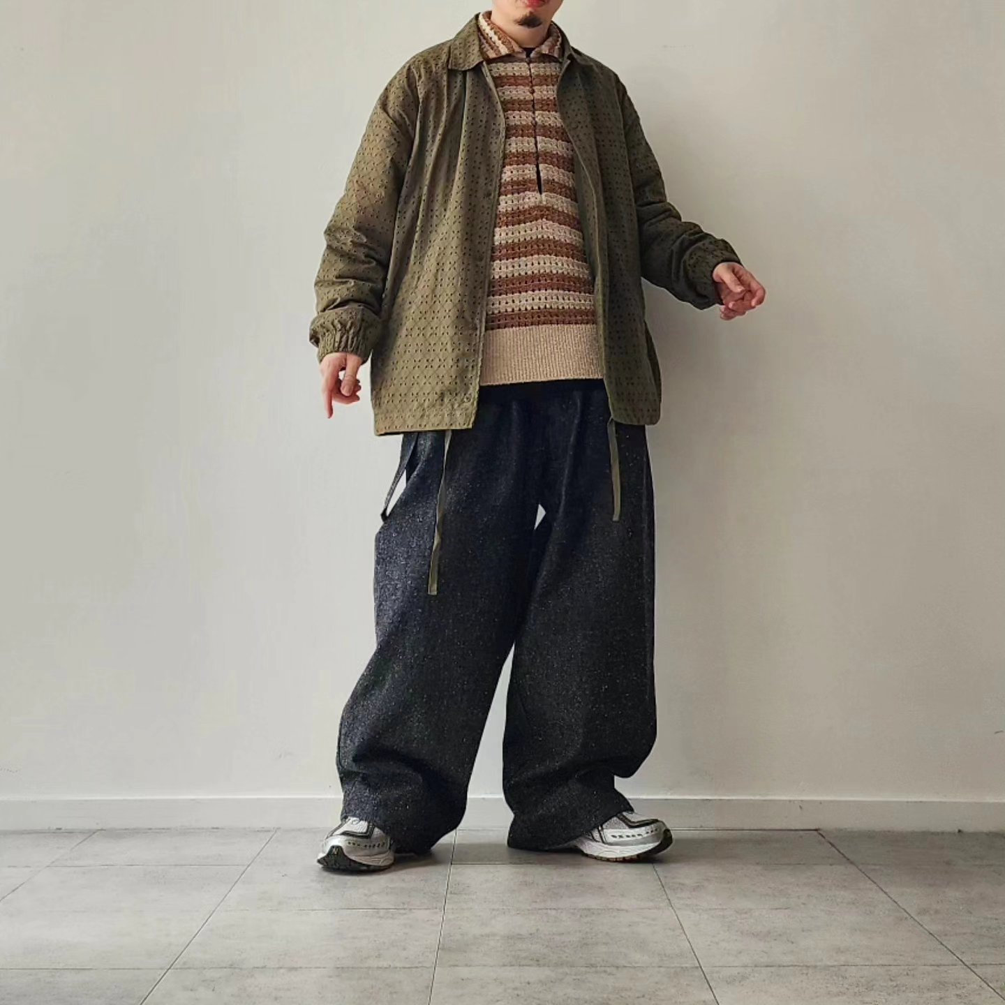 ARE NOT IS / Fluffy WASHI Eyelet Knit Polo