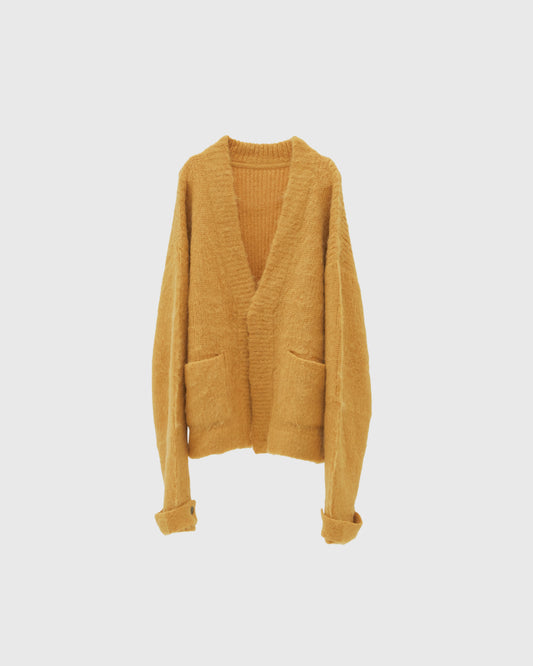 Alpaca Wool Vneck Cardigan (Mustard)