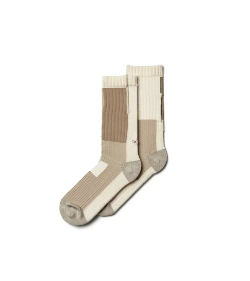 Patch Beige - Patchwork Crew socks