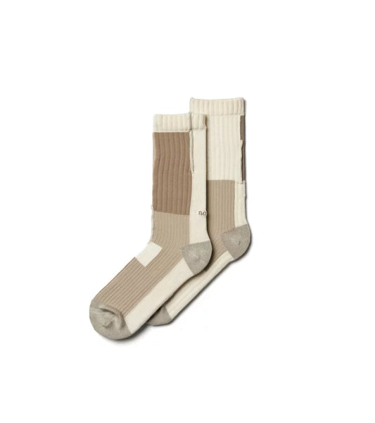 Patch Beige - Patchwork Crew socks
