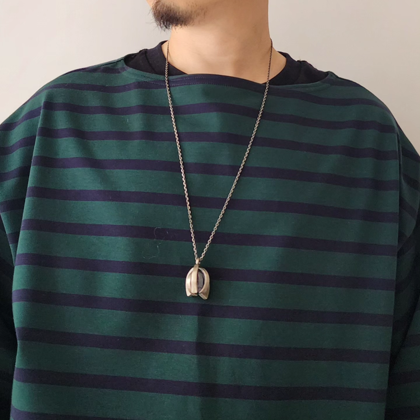 INTERIM / Hyper Big Suvin Giza Basque Border Shirt