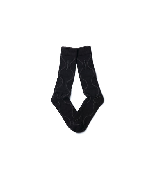 Quilted Blk - Digit No. casual cuff socks