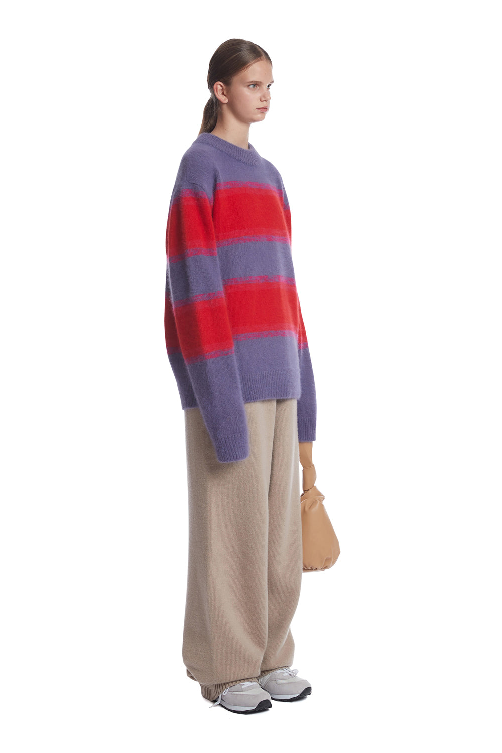 Angora Stripe Knit Sweater