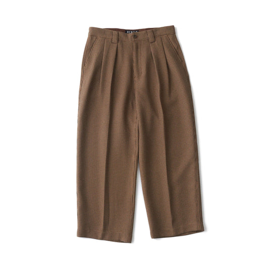 Brown Check Merely Premium Wide Slacks Pants