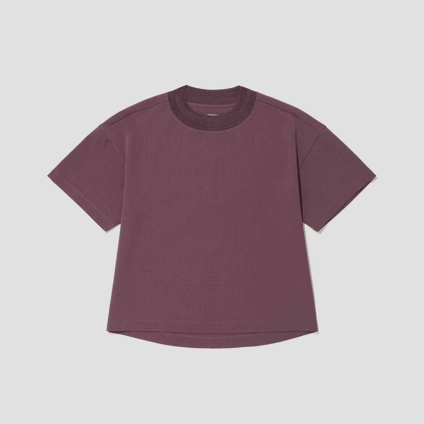 MERELY MADE / Grape Purple Merely Wide Round Neckline T-Shirts