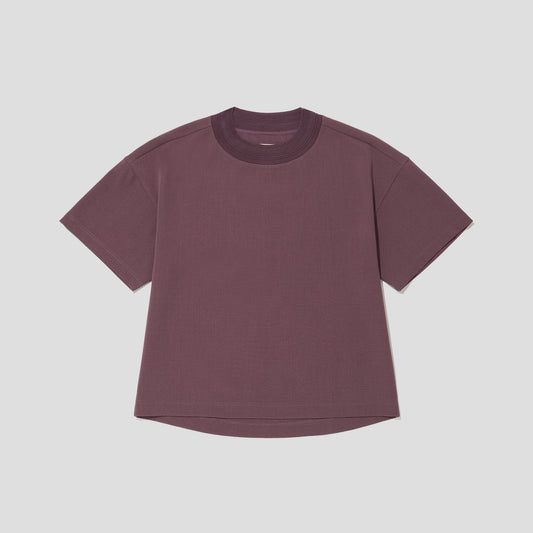 MERELY MADE / Grape Purple Merely Wide Round Neckline T-Shirts