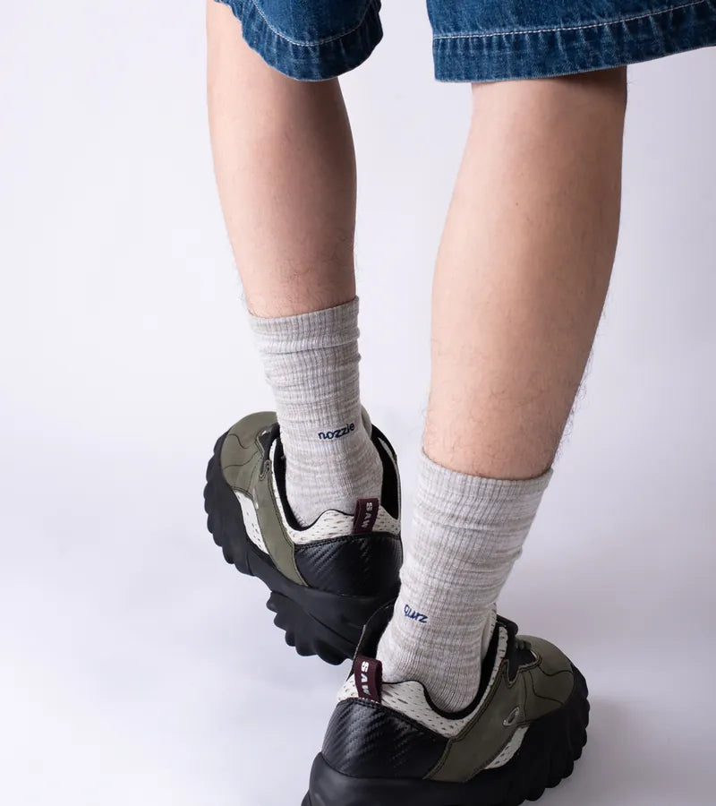 NOZZLEQUIZ / Desert Grey - Essential Crew Casual Socks