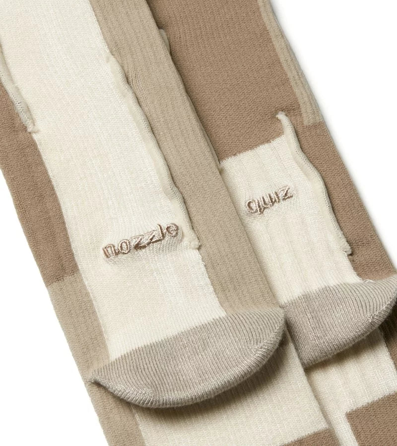 Patch Beige - Patchwork Crew socks