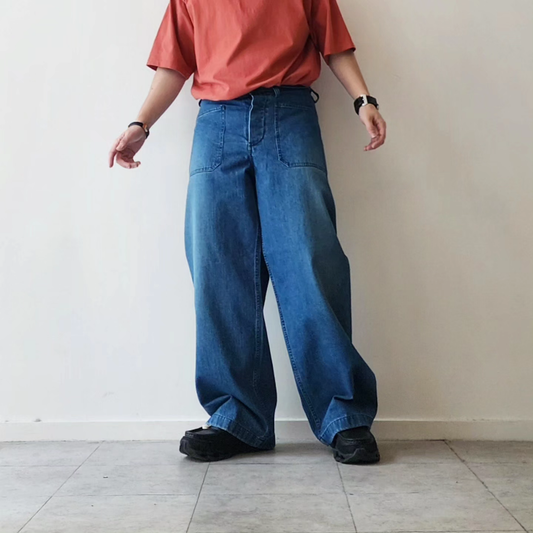 INTERIM / Used 40s WW2 US Navy Selvedge Nep Denim Trouser