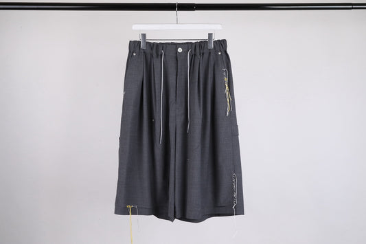 DISCOVERED / Summer Wool Looping Wide Shorts (Gray)