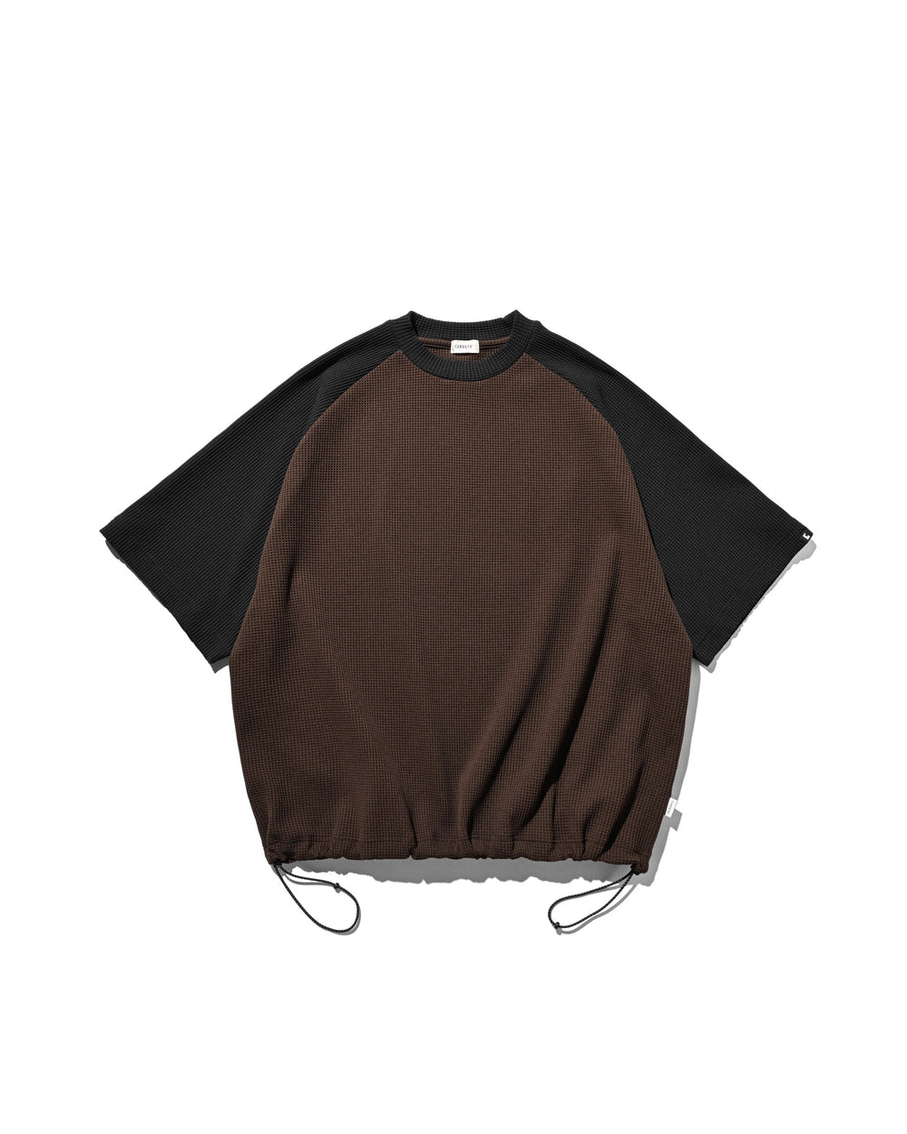 CLESSTE / City Light Thermal Raglan S/S T-Shirt With Drawstrings (Brown x Black)