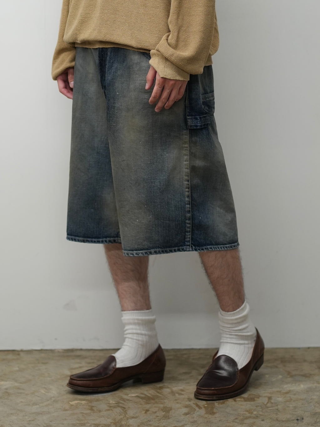 ANCELLM / Denim Painter Shorts (Indigo)