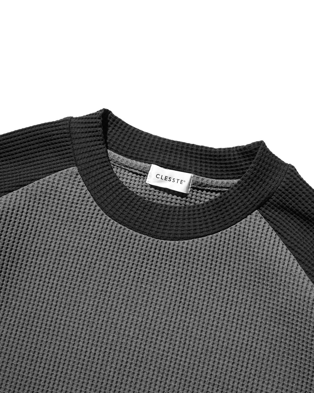 CLESSTE / City Light Thermal Raglan S/S T-Shirt With Drawstrings (Gray x Black)