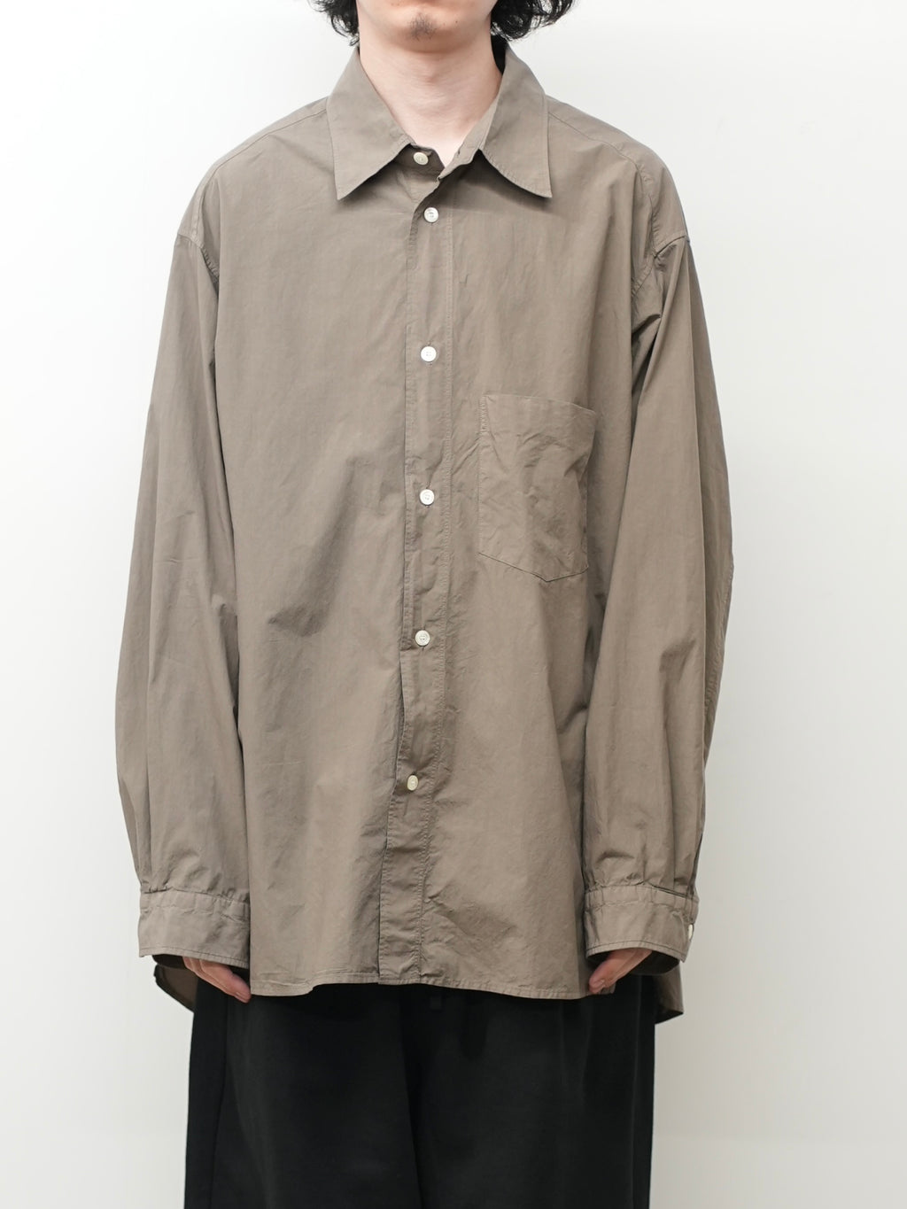 ANCELLM / Shrink Over Shirt (D.Brown)