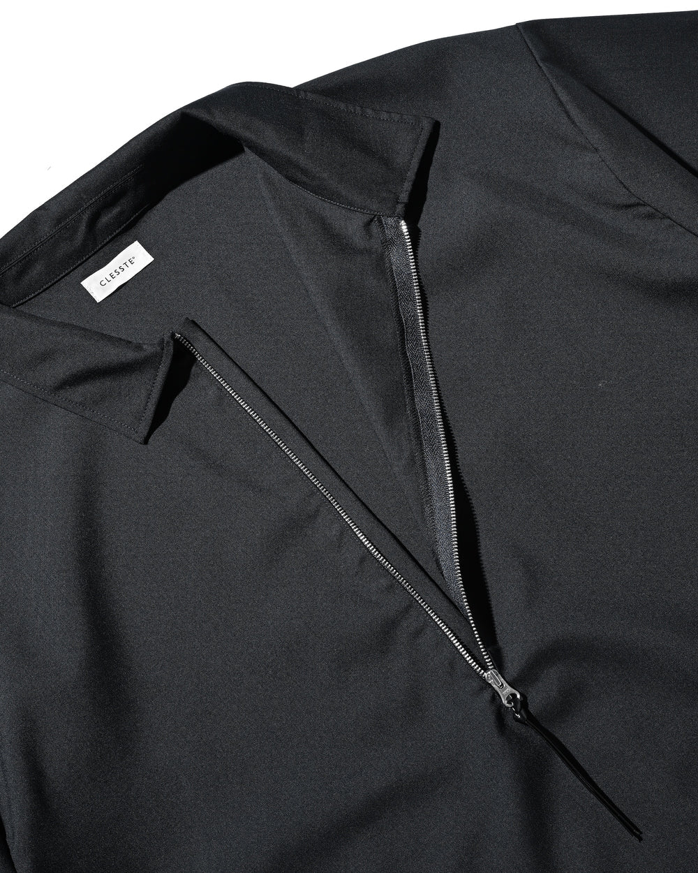 CLESSTE / Tropical Wool City S/S Half Zip Shirt (Navy)
