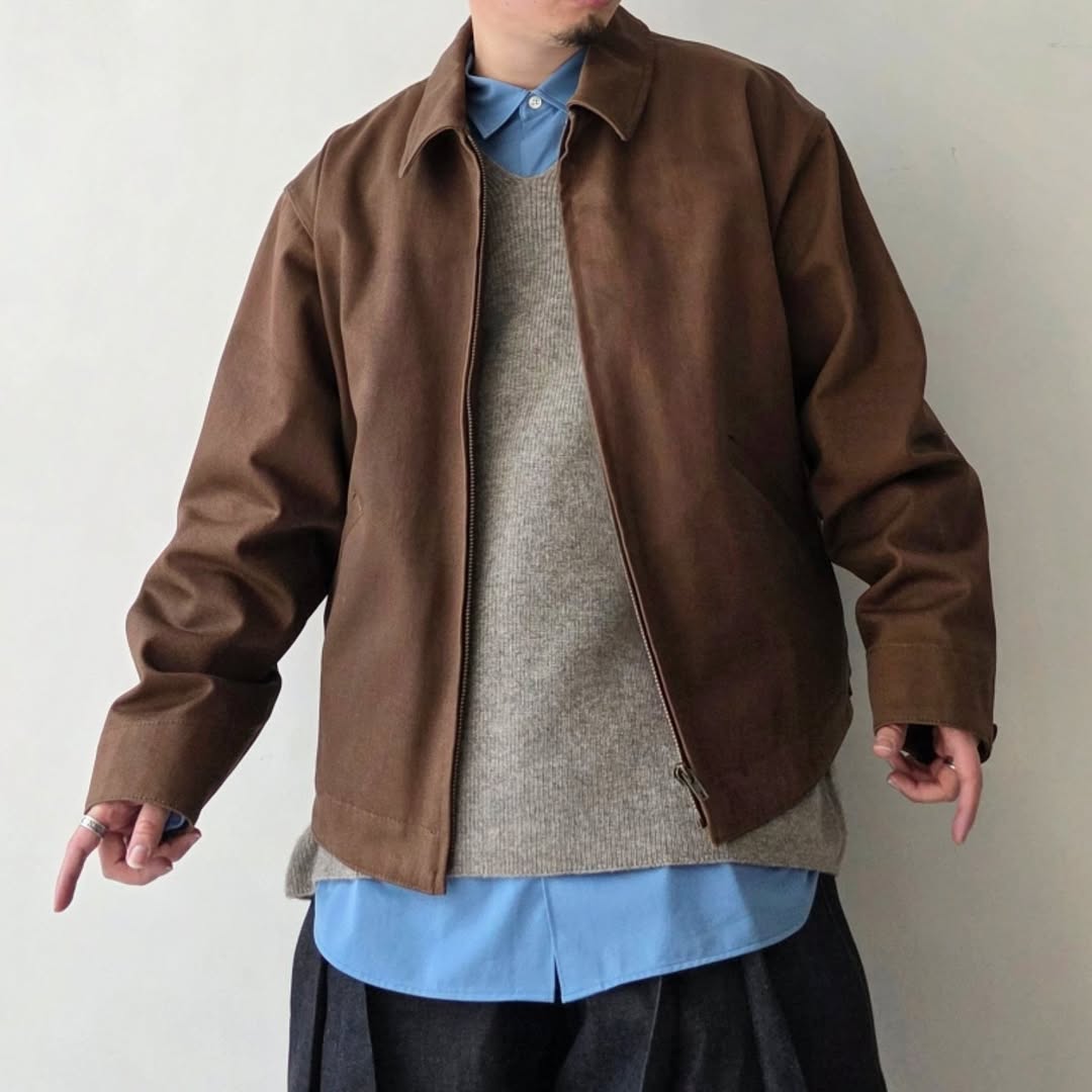 NOMAT / Cotton Hand Painted Zip Blouson