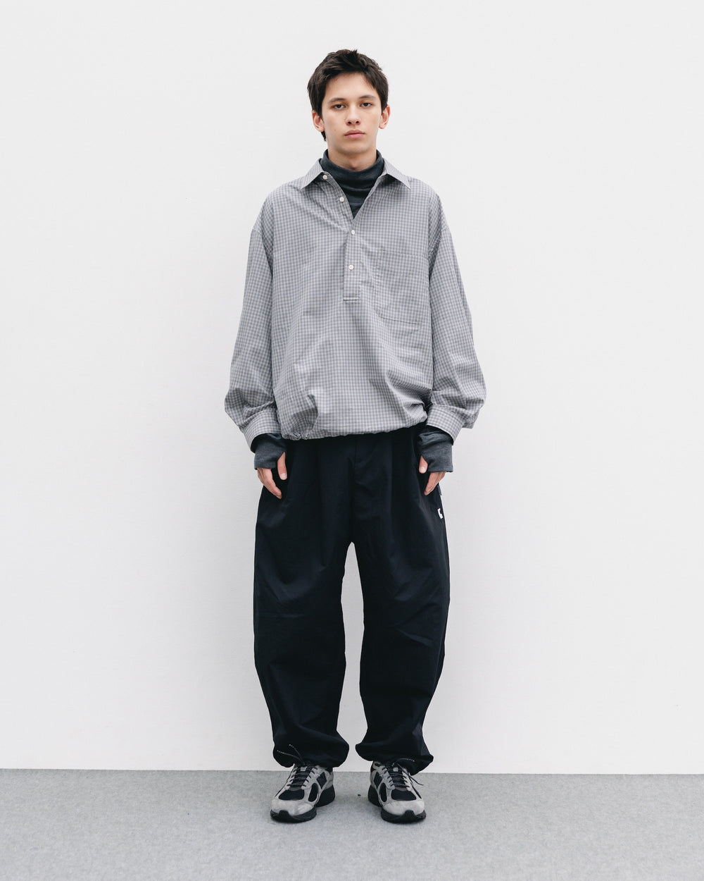 CLESSTE / Mini Plaid L/S Pullover Shirt (Gray)