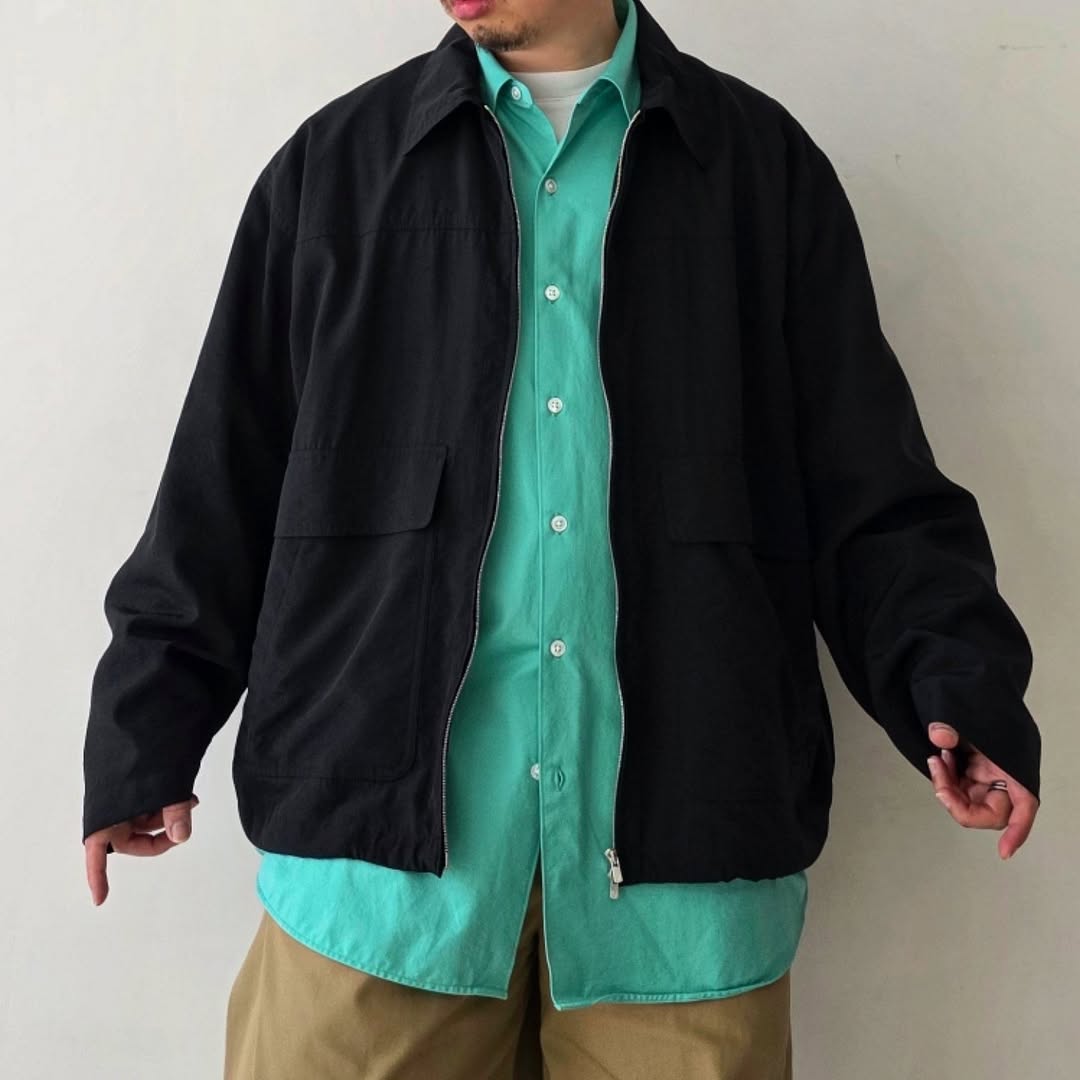 BLANC YM / Salt Shrink Cupro Work Jkt (Black)