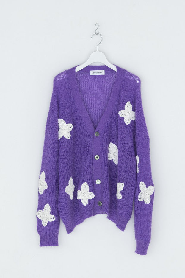 DISCOVERED / Butterfly Crochet Mohair Knit C/D (Purple)