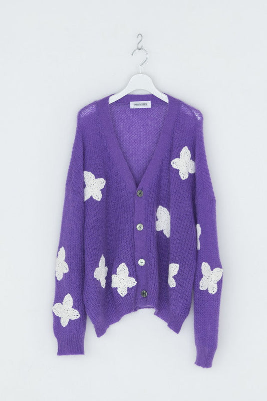 DISCOVERED / Butterfly Crochet Mohair Knit C/D (Purple)