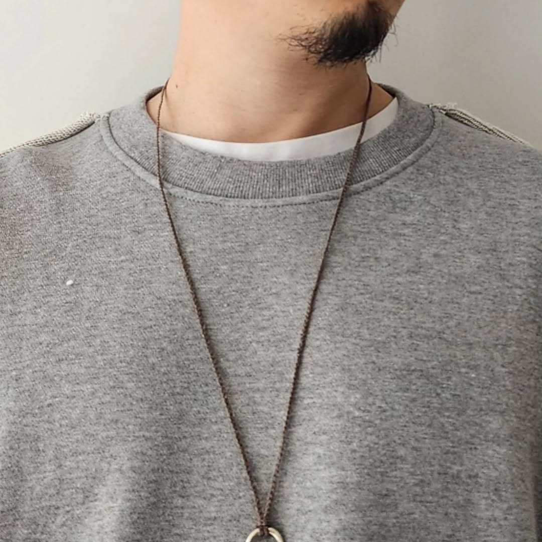 DISCOVERED / Crochet Sleeve Sweat (Gray)