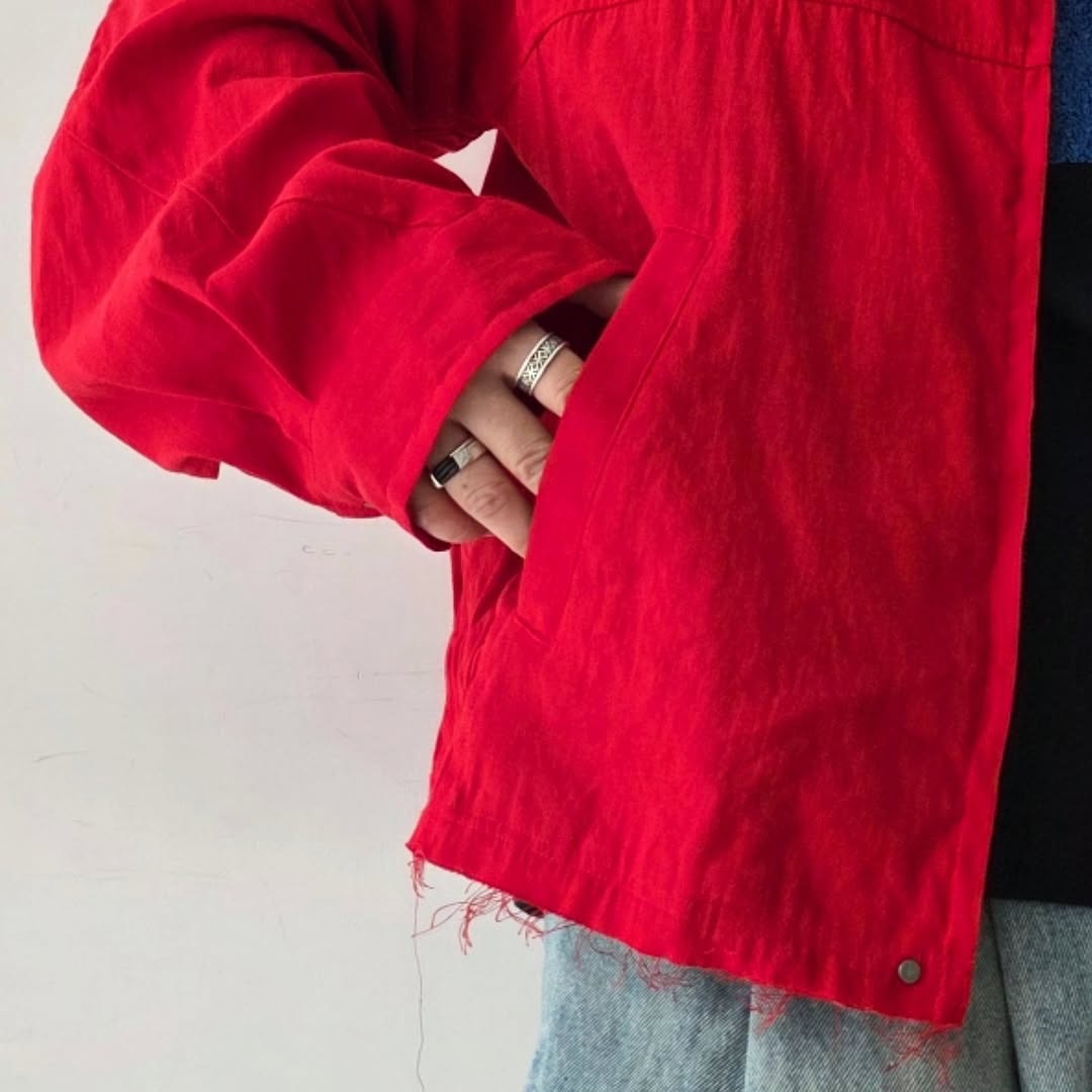 ANCELLM / L/N Zipup Shirt Jacket (Red)