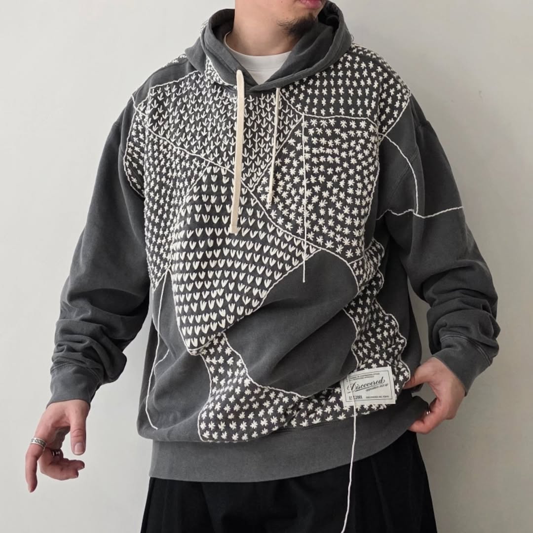 DISCOVERED / Sashiko Damage Pullover Hoodie