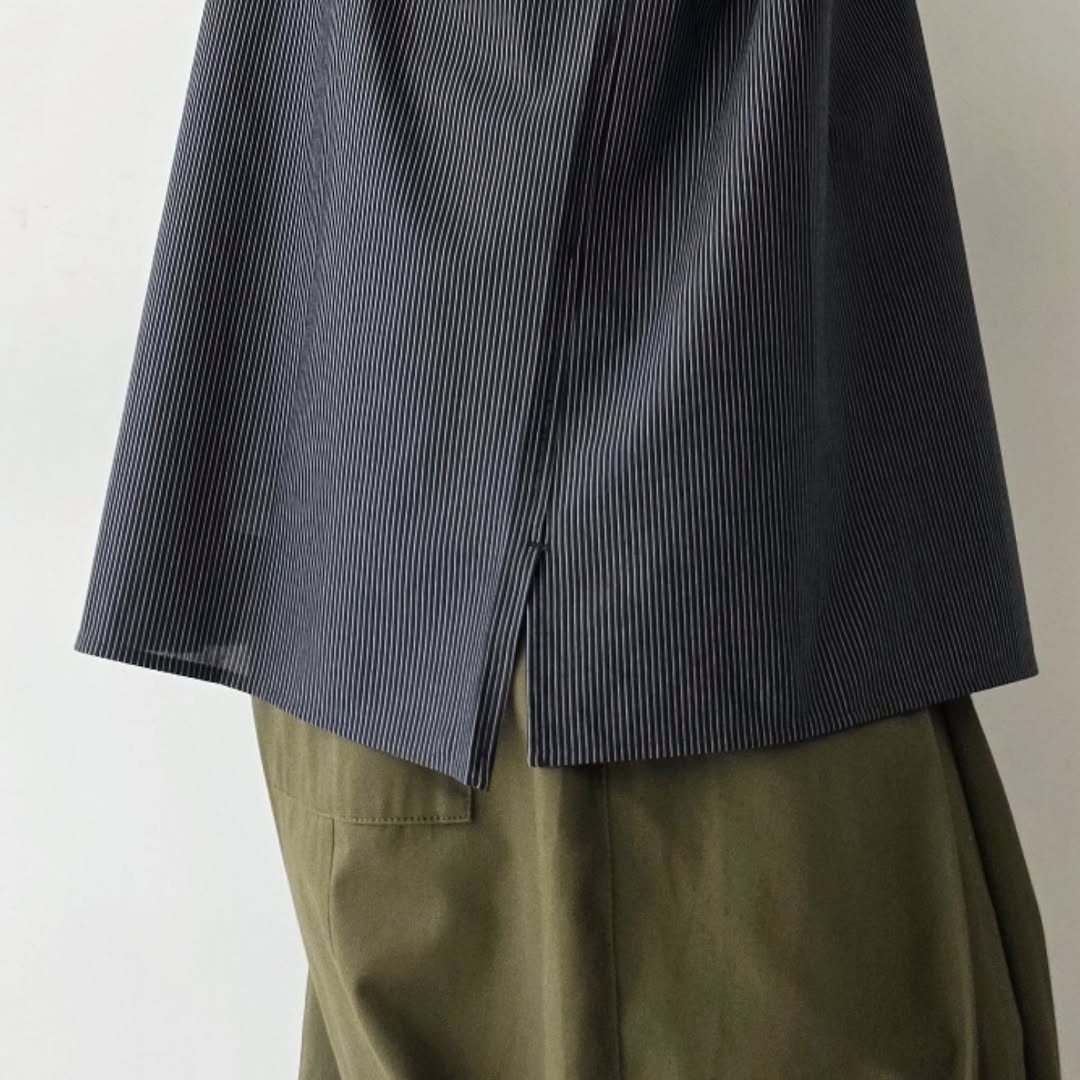 KANEMASA PHIL / 46G Stripe Ether Shirt (Black)