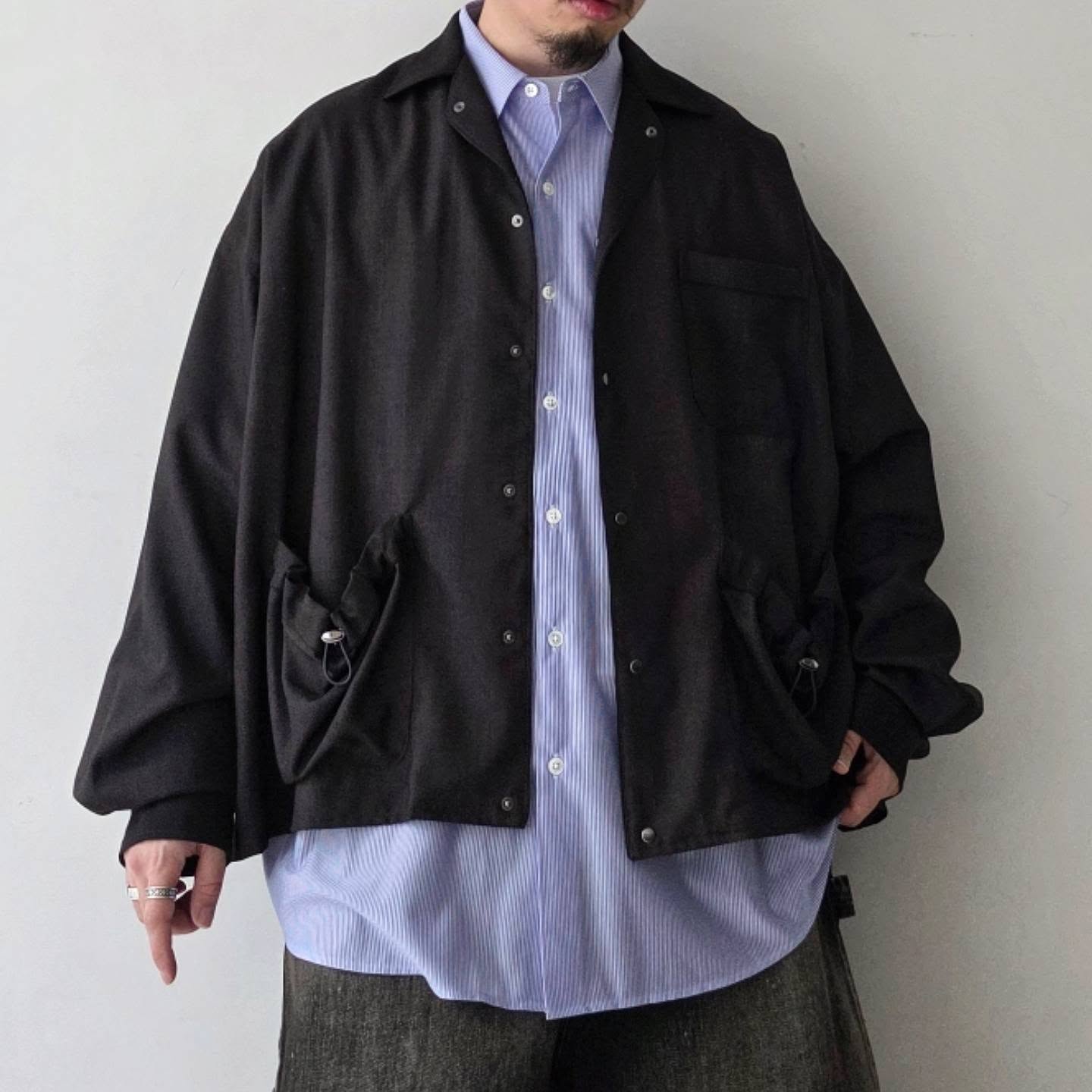 THE JEAN PIERRE / Urban Wool Tech Pyjama Shirt (Black)