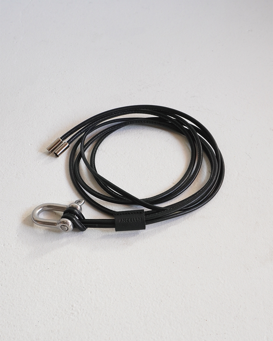 ANCELLM / Leather Rope Belt (Black)