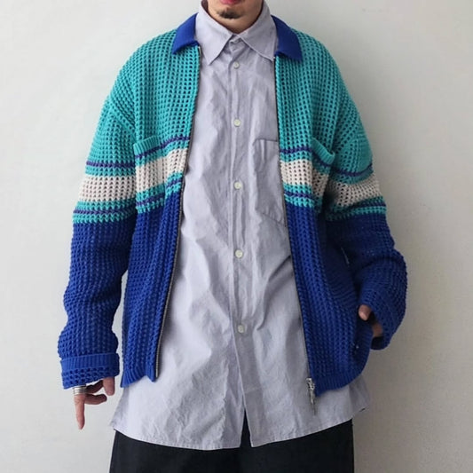 THE JEAN PIERRE / Zip Mesh Knit Shirt