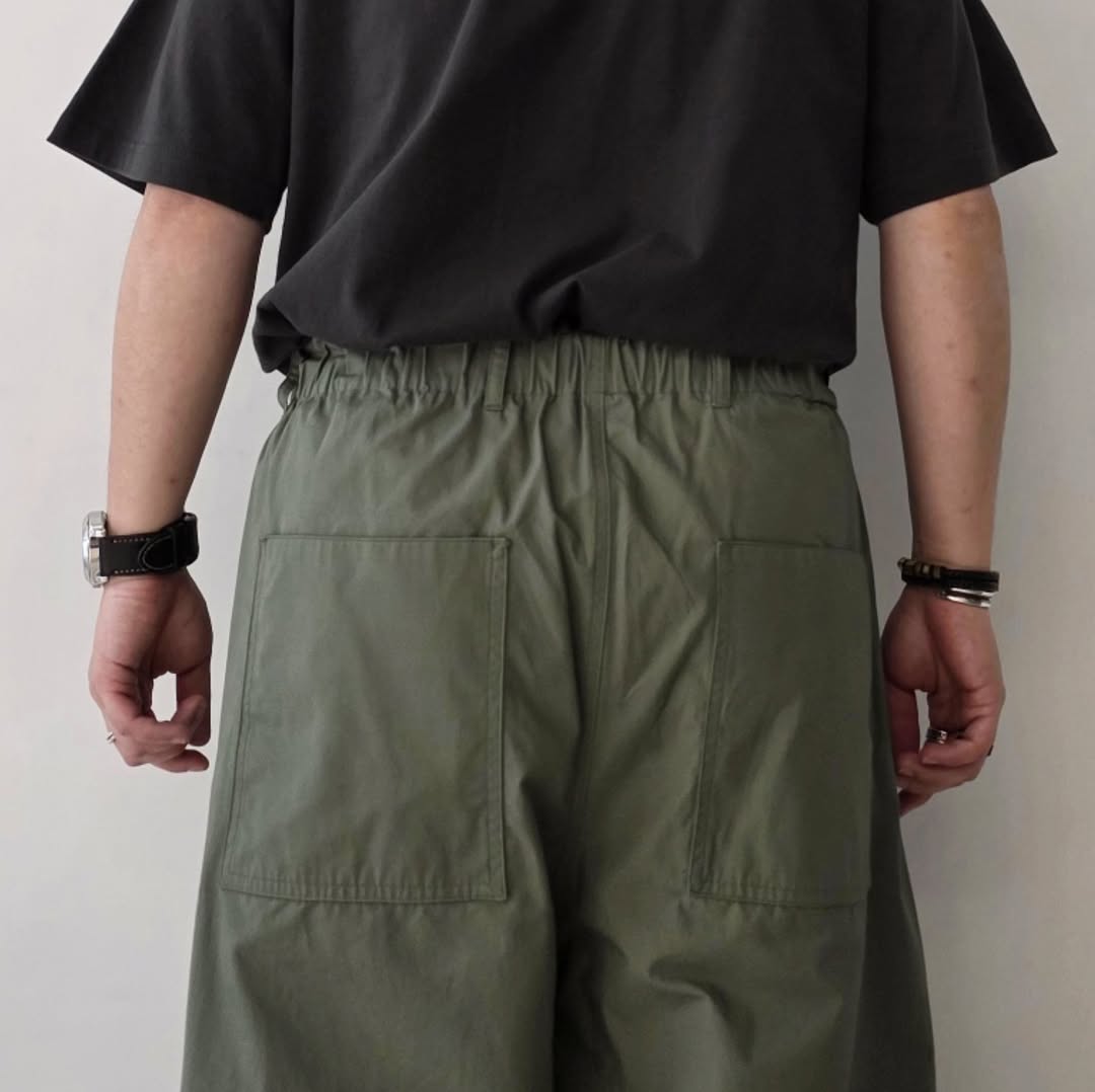 NONNOTTE / Pleat Dock Shorts Trousers (Mulled Basil)