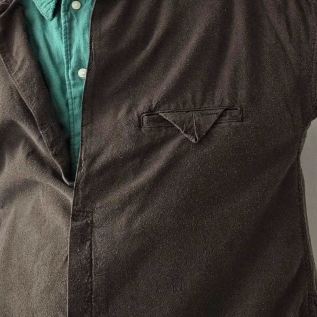 ANCELLM / Silk Nep Long Shirt  (Brown)