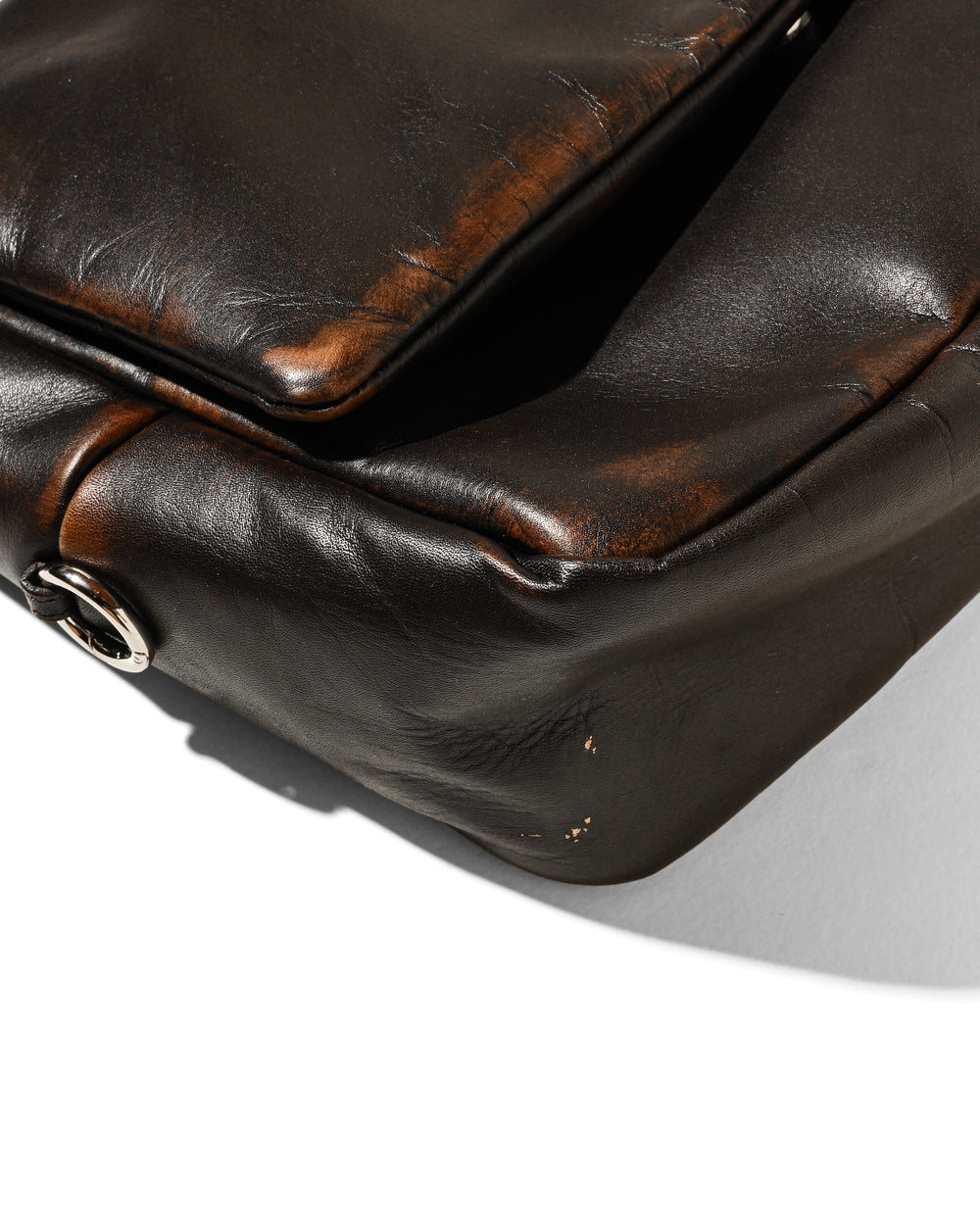 CLESSTE / Vintage Leather Padded Flap Holiday Bag (Brown)