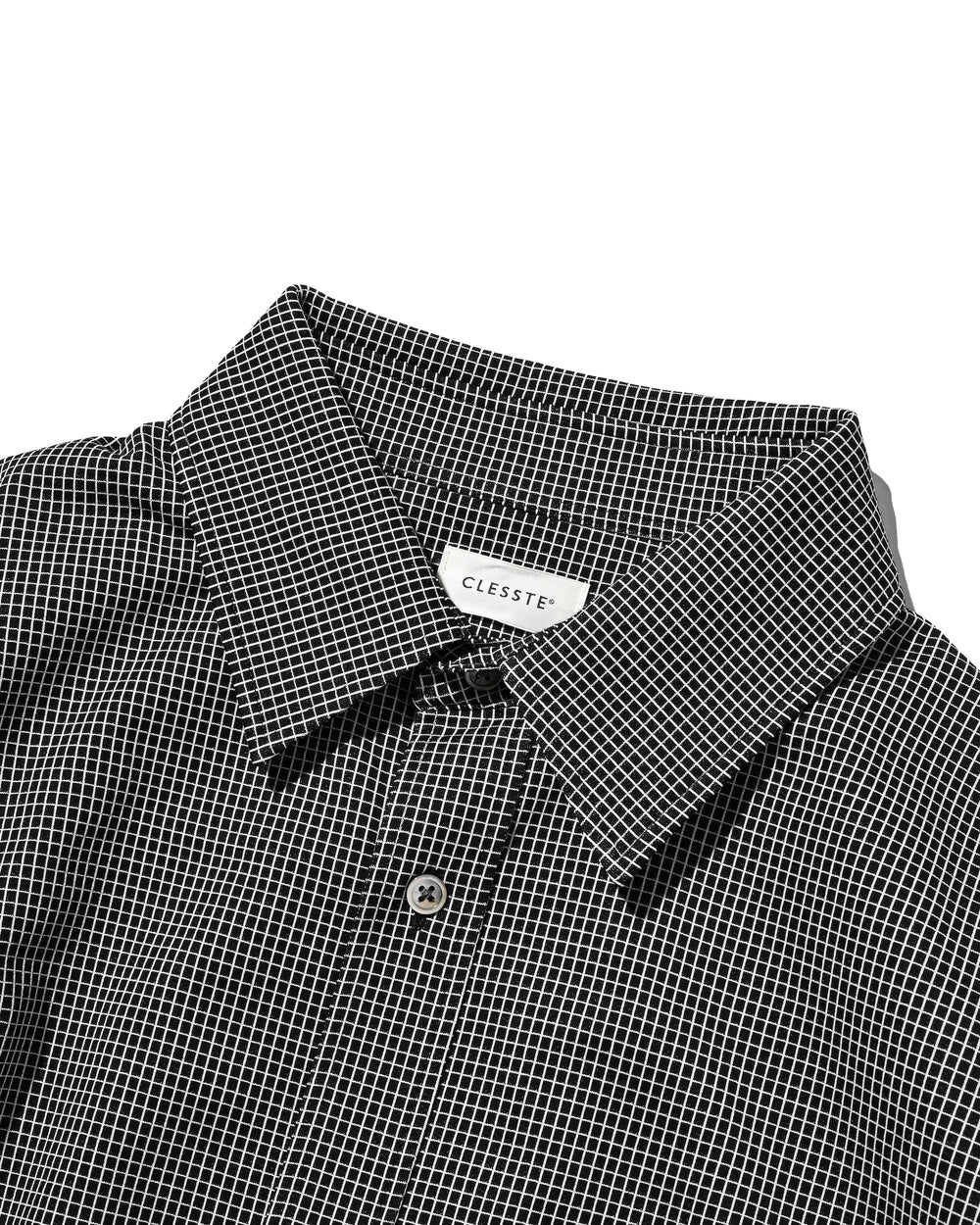 CLESSTE / Mini Grid Check 36G Knit Everyday S/S Shirt (Black x White)