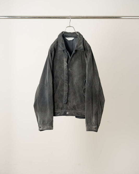 ANCELLM / Corduroy Open Collar Shirt (Black)