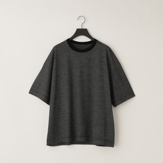 KANEMASA PHIL / 32G Wool Stripe SS Tee (Black)