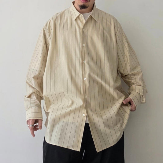 KANEMASA PHIL / 46G Atmosphere Stripe Shirt (Beige Navy)