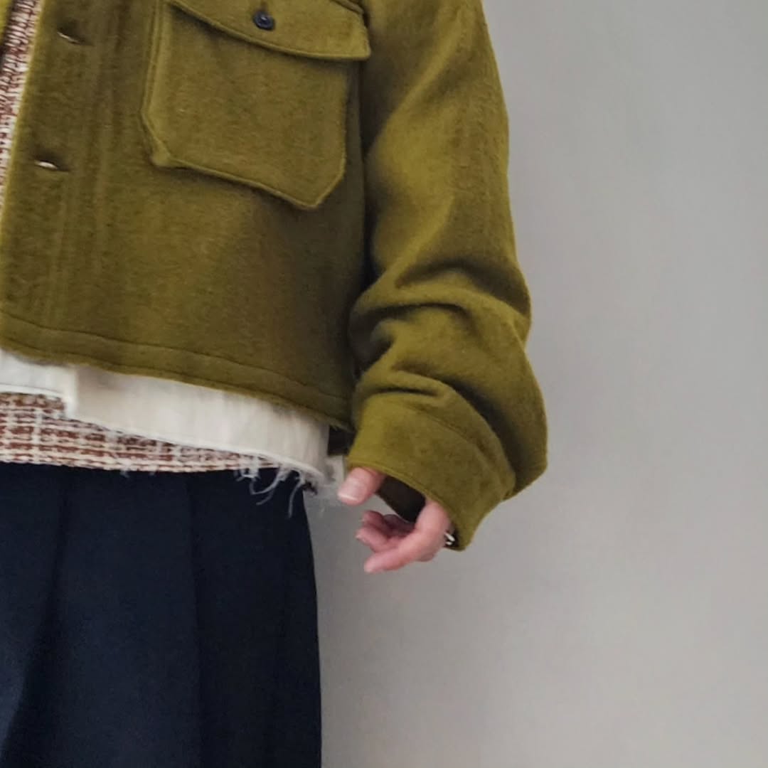 ANCELLM / Shrink Wool Layering Jacket