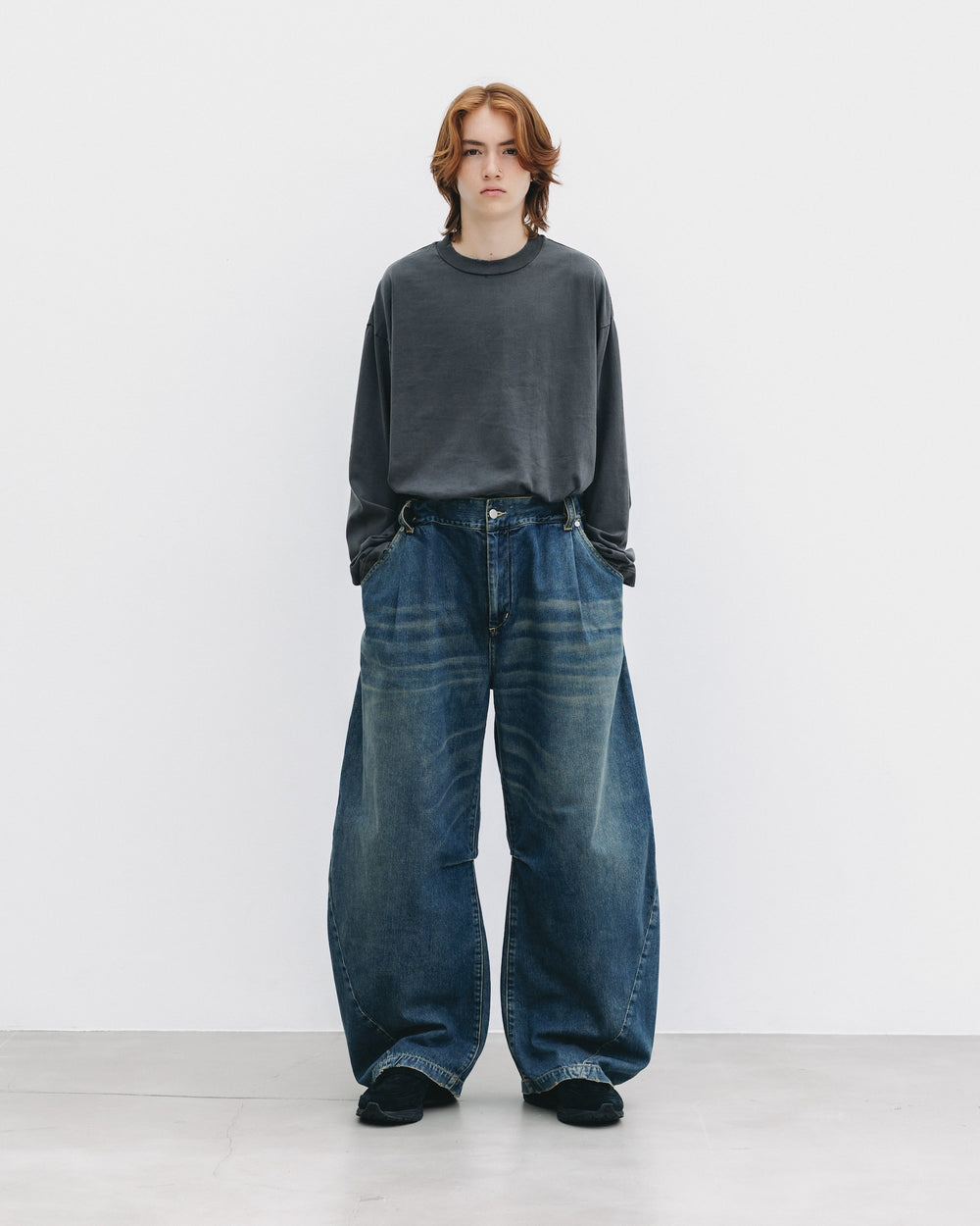 CLESSTE / Vintage Dyed Selvedge Denim Barrel Leg Pants (Vintage Indigo)